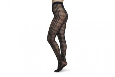 Swedish Stockings Tights Lotta Square - Black/Winered