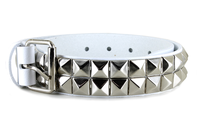 Vegetarian Shoes Studded Belt Pyramid - White