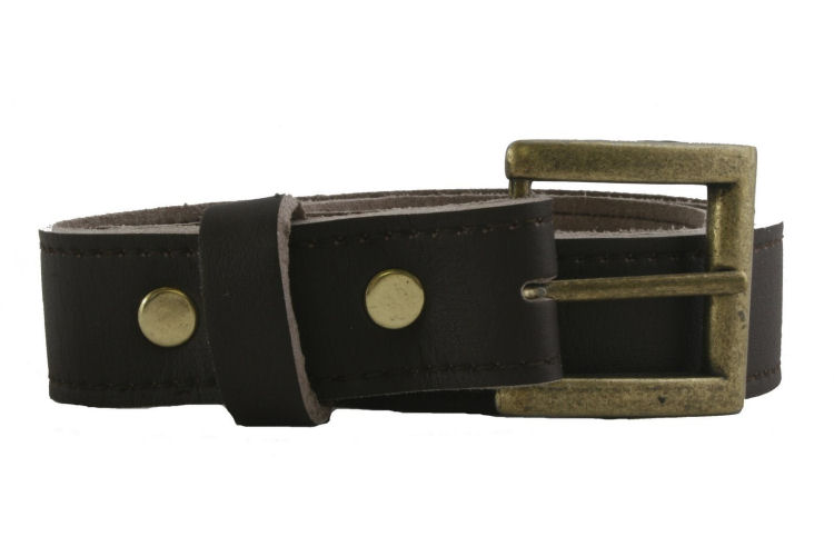 Ethical Wares Style D - Lorica Riem - bruin, Koperkleurige gesp