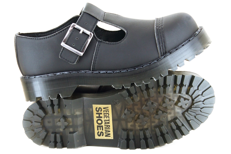 Vegetarian Shoes VST Bar Sandal – Black