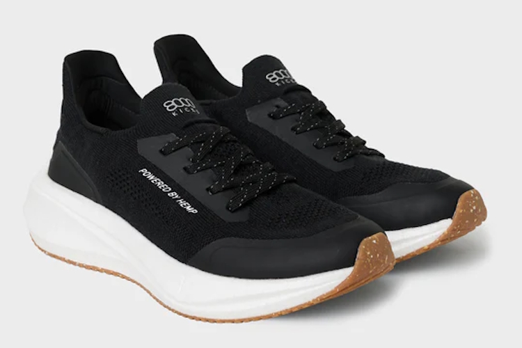 8000Kicks Hemp Runners - Black & White