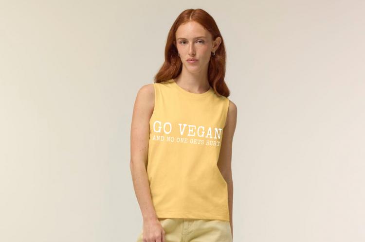 VEGA-LIFE Go Vegan Dames Tank Top - Viva Yellow