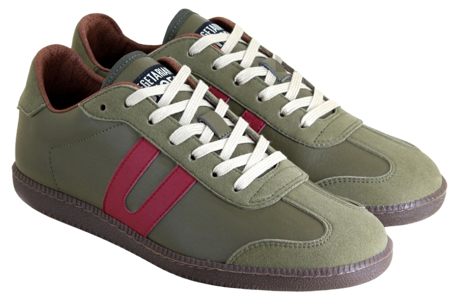 Vegetarian Shoes Cheatah - Olive/Burgundy