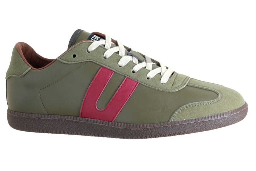 Vegetarian Shoes Cheatah - Olive/Burgundy