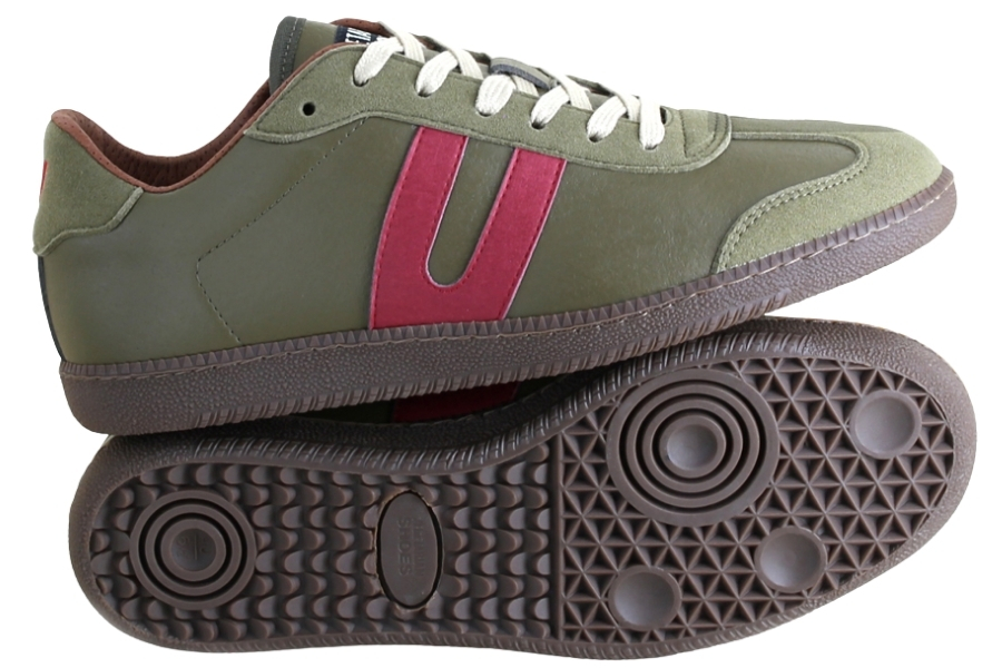 Vegetarian Shoes Cheatah - Olive/Burgundy