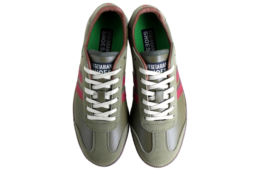 Vegetarian Shoes Cheatah - Olive/Burgundy