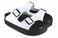 Vegetarian Shoes Chunky Two Strap sandal - White