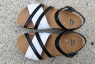 BioWorld Footwear Chantal Sandal - Black & White
