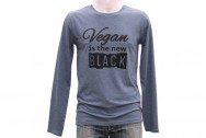 VEGA-LIFE Vegan is the new Black Longsleeve - Dark Heather Blue